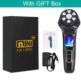 4 in 1 Mini HiFU Machine 3rd Generation Ultrasonic Knife RF EMS Pulse Facial Neck Lifting Skin Tightening Anti Wrinkle Beauty Massager