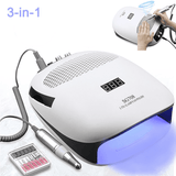 3 in 1 Nail Dust Vacuum Cleaner Nail Drill 140W UV LED Nail Lamp