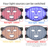 4 Colors LED Face Mask Silicone SPA Red Light Therapy for Face Neck Led Phototherapy Skin Rejuvenation Anti Wrinkle Acne Tighten