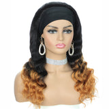 Human hair wig headband loose wigs 150% density water wave headgear