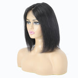 Bob human hair wig T-part Small gap lace headgear hand-woven headgear