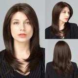 Brown Front Lace Wig Synthetic Hair Large Areas Lace Long Wavy Wigs