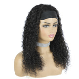 Human hair wig water wave headband wigs 150% density headgear