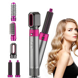 New Multifunctional 5 in 1 Hot Air Comb Hair Dryer Straightener Curler Negative Ion Fast Heating 3 Gears Hairdressing Tool