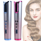 New Rechargeable Automatic Curling Iron USB LCD Display Fast Ceramic Heating Hair Curler