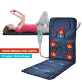 Electric Heating Vibrating Back Massager Mat Infrared Treatment Cushion Full Body Massage Chair Home Office Relaxation
