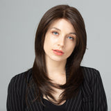 Brown Front Lace Wig Synthetic Hair Large Areas Lace Long Wavy Wigs