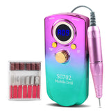 Nail File Nail Drill Portable Rechargeable Nail Grinding Polishing Machine Set