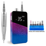 Nail File Nail Drill Gradient Color Portable Rechargeable