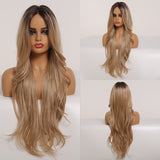 Brown Front Lace Wig French Wavy Lightweight Breathable Daily Lace Wigs