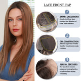 Reddish brown front lace wigs high density long straight Lace Wigs