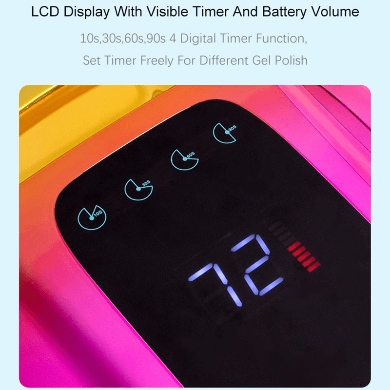 Nail Lamp 96W Rechargeable Gradient Color 