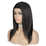 Human hair wig T-part Small gap lace headgear hand-woven Straight headgear