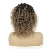 Human hair wig jerry curly oblique bangs Gradient curls headgear