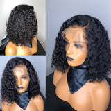 Human Hair Wig Water Wave Front Lace Short Bob Wig Full hand woven Hair