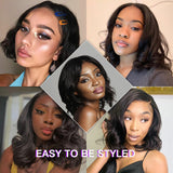 Human Hair Wig Short Bob Wavy Curly Hair High Quality Brazilian Fully Hand Woven Lace Front Wigs