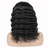 Human hair wig water ripple qcean loose deep wave Small gap lace hand-woven headgear