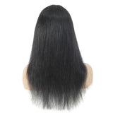 Straight human hair wig T-part Small gap lace headgear hand-woven headgear
