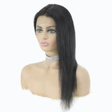 Straight human hair wig T-part Small gap lace headgear hand-woven headgear