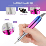 Nail File Nail Drill Gradient Color Portable Rechargeable