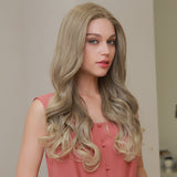 Mixed Light Brown Front Lace Wig Medium Long Curly Hair Lace Wigs