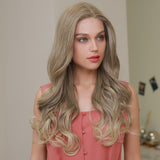 Mixed Light Brown Front Lace Wig Medium Long Curly Hair Lace Wigs