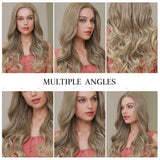 Mixed Light Brown Front Lace Wig Medium Long Curly Hair Lace Wigs