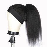 kinky Straight human hair wig headband wigs 150% density headgear