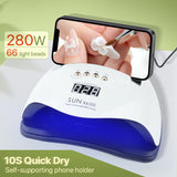 Nail Lamp 280W Dual Light Source UV Nail Lamp