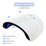 Nail Lamp 24W Dual Light Source UV Nail Lamp