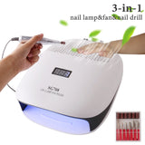 3 in 1 Nail Dust Vacuum Cleaner Nail Drill 140W UV LED Nail Lamp