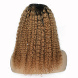Human hair wig T-part small gap lace headgear hand-woven wig headgear