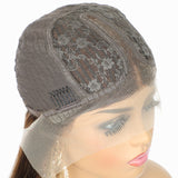 Human hair wig T-part Small gap lace headgear piano color hand-woven headgear