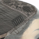 Gold straight human hair wig T-part Small gap lace headgear hand-woven headgear