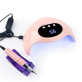 2 in 1 Smart Nail File Nail Drill 48W Nail Lamp Polisher Manicure Tool