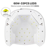 Nail Lamp 60W Dual Light Source UV Nail Lamp