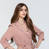 Brown front lace wig Hand-woven lace wig Long curly wig