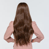 Brown front lace wig Hand-woven lace wig Long curly wig