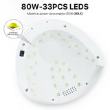 Nail Lamp 80W Dual Light Source UV Nail Lamp