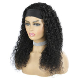 Human hair wig water wave headband wigs 150% density headgear