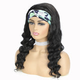 Human hair wig headband 150% density headgear loose wave wigs