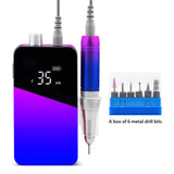 Portable Rechargeable Nail Grinding Polishing Machine Gradient Color Nail File Nail Drill Set