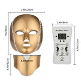 7 Colors led mask facial Neck photon rejuvenation Tighten acne Anti Wrinkle Beauty tool