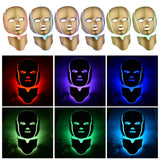 7 Colors led mask facial Neck photon rejuvenation Tighten acne Anti Wrinkle Beauty tool