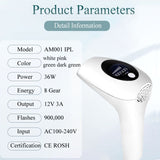 IPL hair remover professional laser painless depilator LCD display
