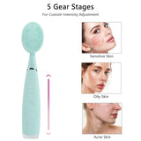 Facial Cleansing Brush Waterproof Silicone Cleansing Tool Portable Electric Handheld Facial Cleaning Brush