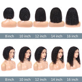 Human Hair Wig Water Wave Front Lace Short Bob Wig Full hand woven Hair
