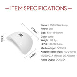 36W LED Nail Lamp UV Lamp Cure Gel Nail Polish