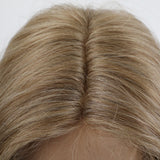 Light brown front lace wig natural Middle Part Long Wavy hand woven lace wig