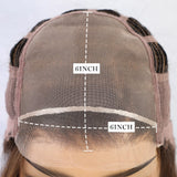 Brown Front Lace Wig Synthetic Hair Large Areas Lace Long Wavy Wigs